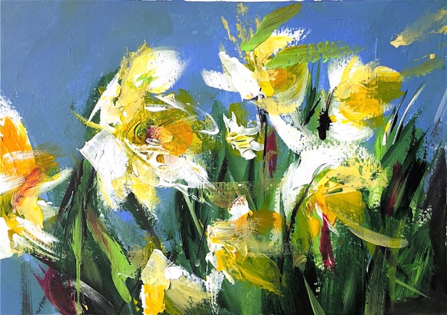 Bonny Butler "All Around The Daffodils" 9x12 Acrylic on Paper $175