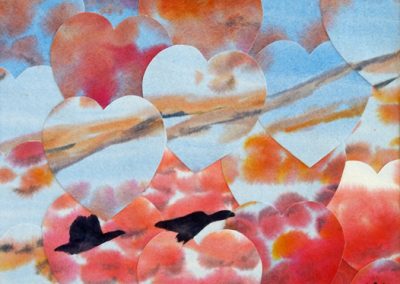 4 Jeni Bate "Rising Together" 11x14 Refractured Watercolor $195