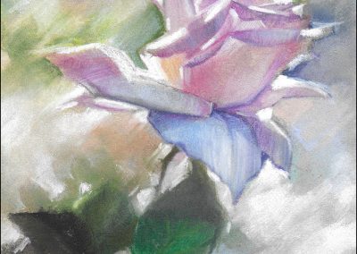 21 Mina Ferrante "Violet Morning Rose" 8x6 Oil on Canvas $250