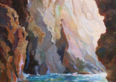 Marian Fortunati "Ethereal Light - Santa Cruz Sea Cave" 16x12 Oil $950