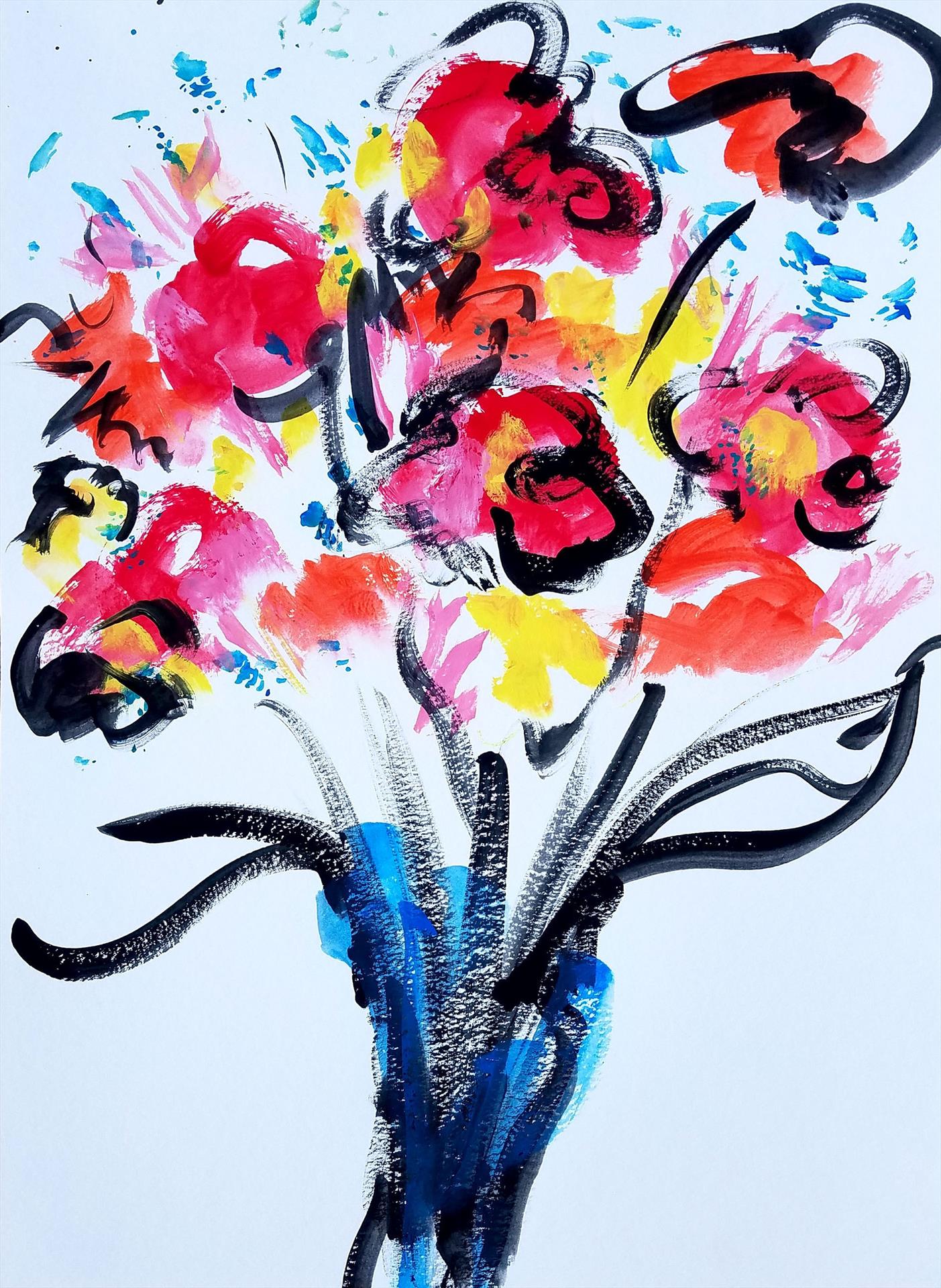 Claire Kosasky "Flowers #1" 24x18 Watercolor $700