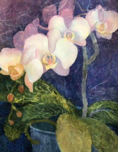 Carmen L. Daugherty "Orchid Magic" Watercolor Collage 16x12 NFS