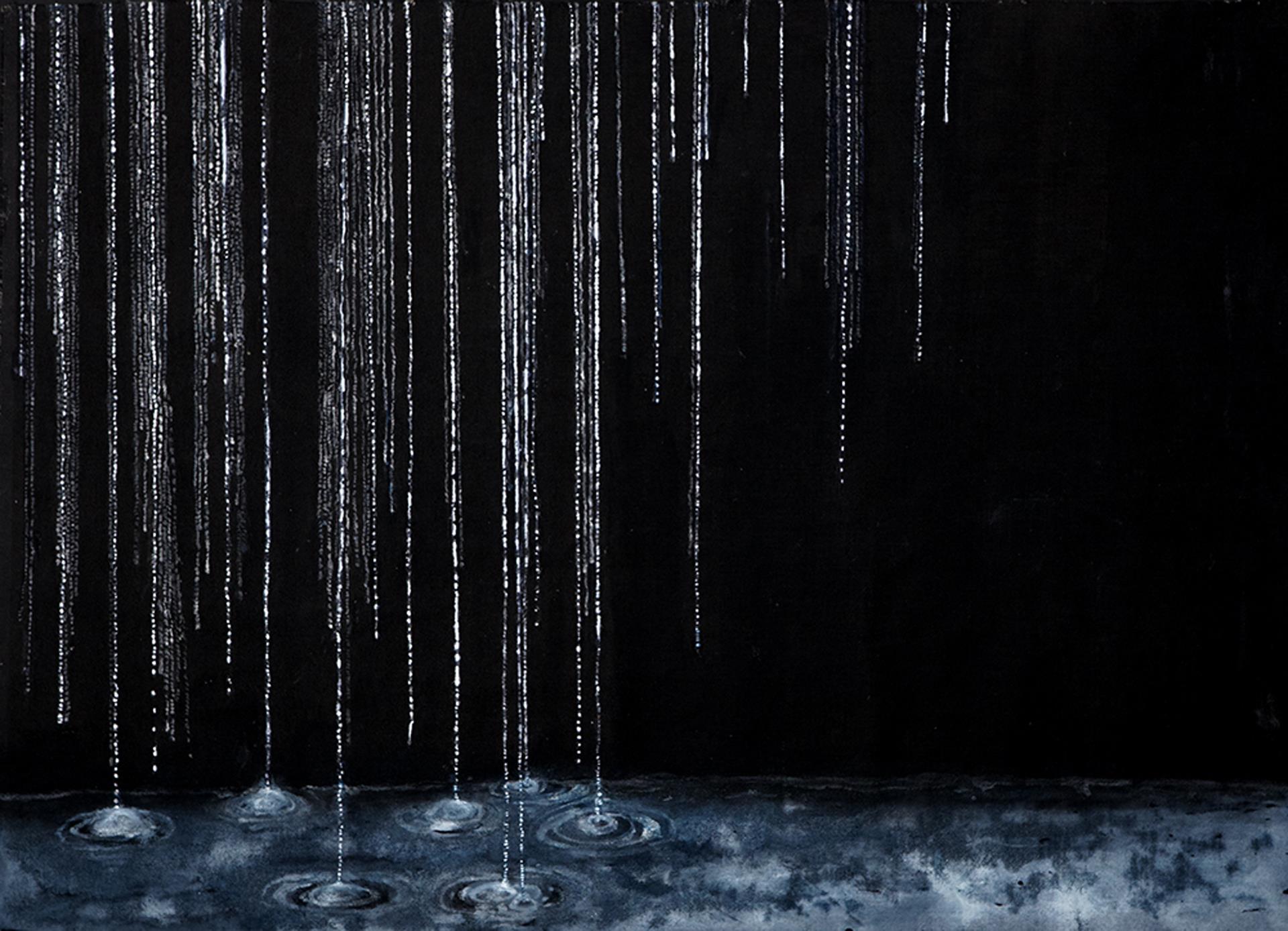 HONORABLE MENTION Pam Douglas "A Memory Of Rain" Inks, Acrylic on Raw Linen 32x43 $1600