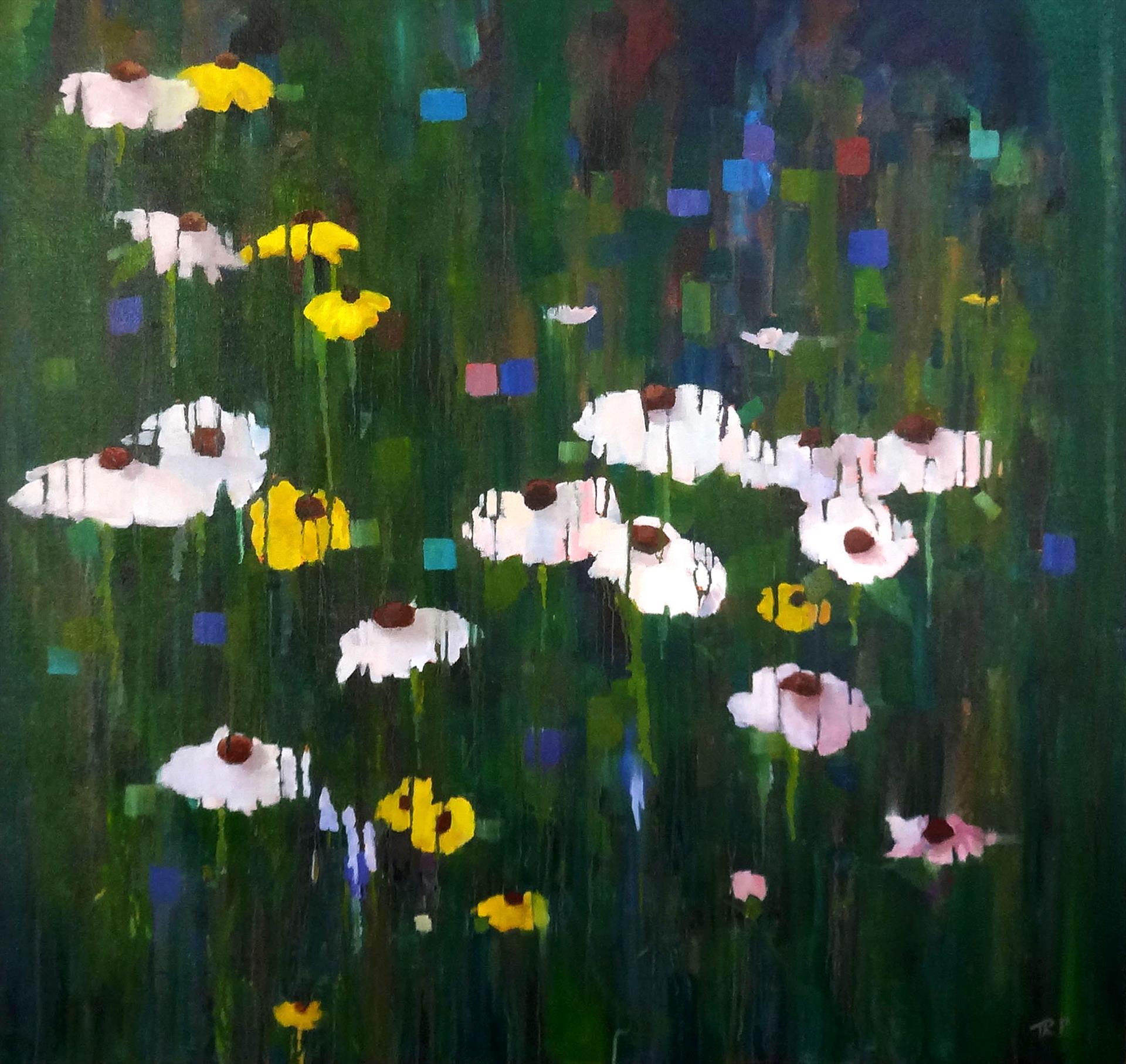 Terry Romero Paul - Rainy Day Poppies 36x36 Oil $3200