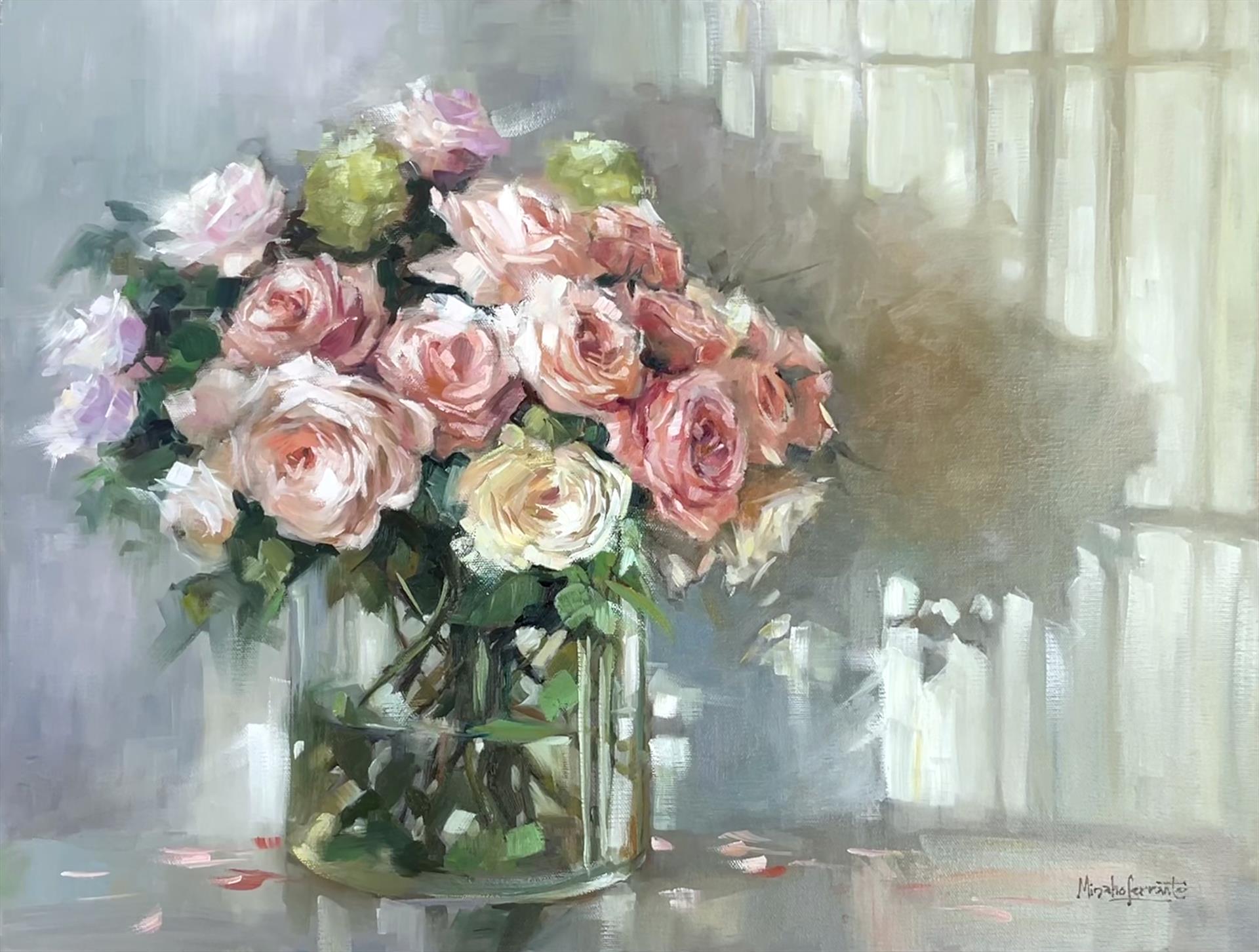 Mina Ferrante - Shadows of the Roses 18x24 Oil on canvas NFS